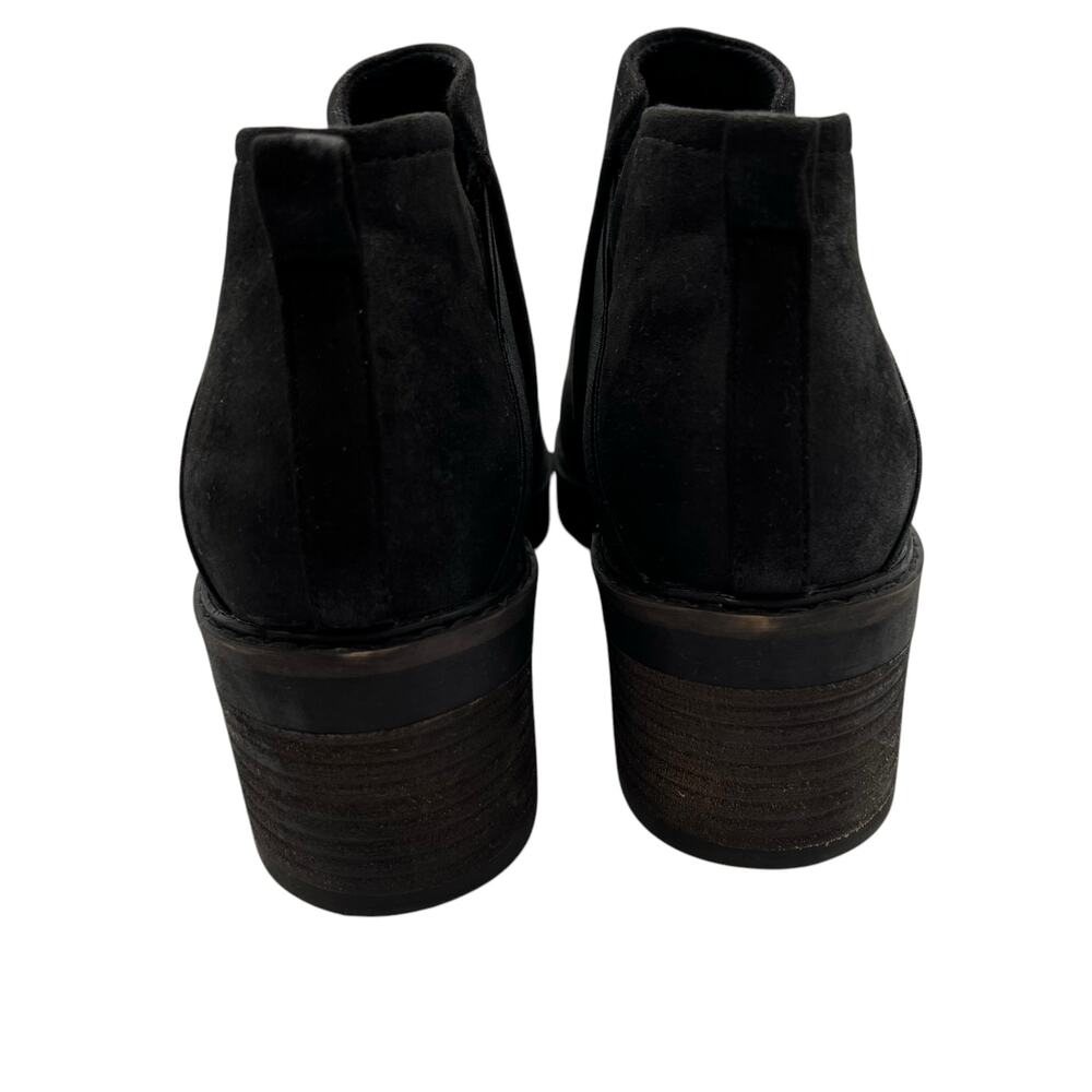 Crown Vintage Chelsea Size 11 Chunky Heel Ankle Boots Booties Black Slip On - Picture 4 of 15